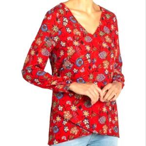 Floral Red Chelsea & Theodore Blouse